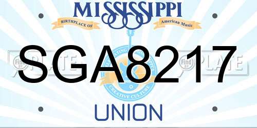 SGA8217 Mississippi License Plate