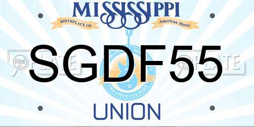 SGDF55 Mississippi License Plate