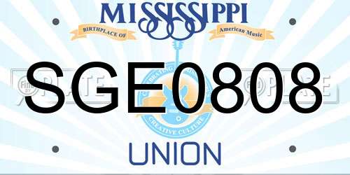 SGE0808 Mississippi License Plate