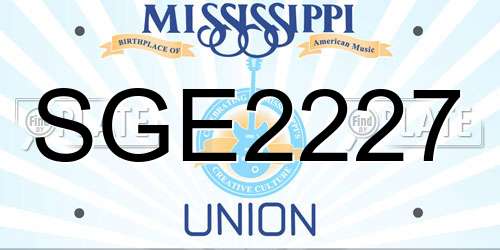 SGE2227 Mississippi License Plate