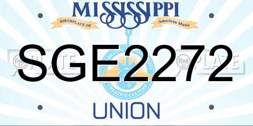SGE2272 Mississippi License Plate