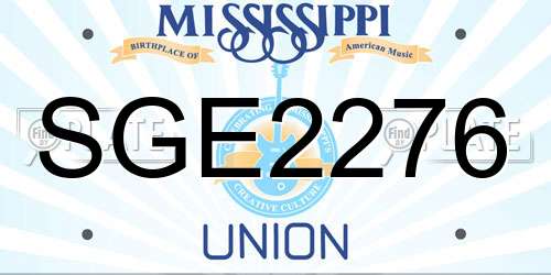 SGE2276 Mississippi License Plate