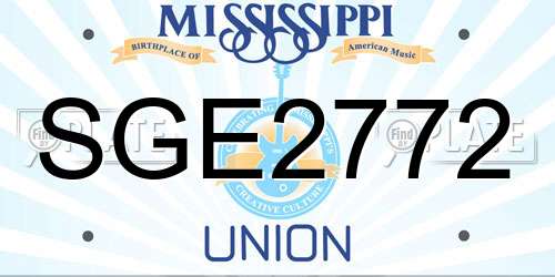 SGE2772 Mississippi License Plate