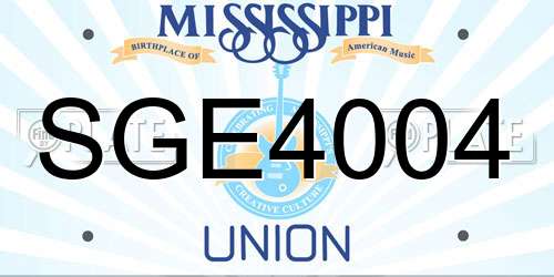 SGE4004 Mississippi License Plate