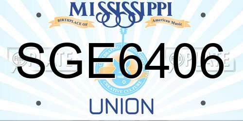 SGE6406 Mississippi License Plate
