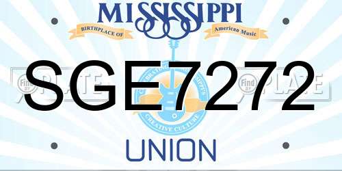 SGE7272 Mississippi License Plate