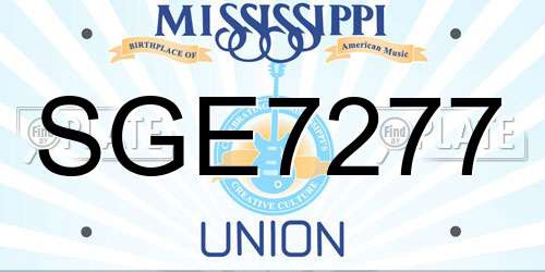 SGE7277 Mississippi License Plate