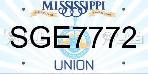 SGE7772 Mississippi License Plate