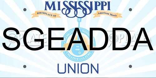 SGEADDA Mississippi License Plate