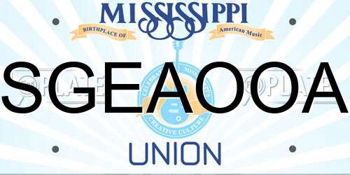 SGEAOOA Mississippi License Plate