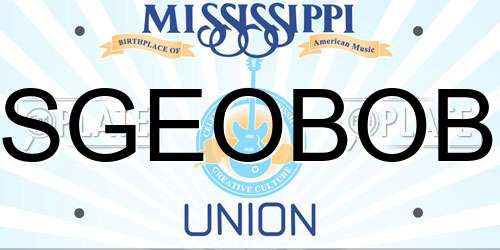 SGEOBOB Mississippi License Plate