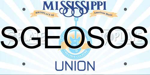 SGEOSOS Mississippi License Plate