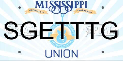 SGETTTG Mississippi License Plate