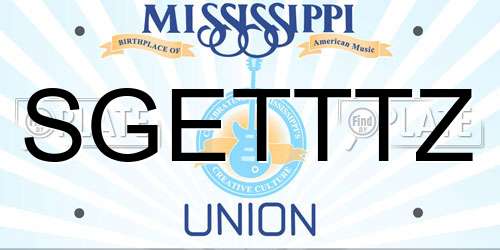 SGETTTZ Mississippi License Plate