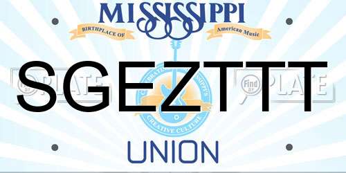 SGEZTTT Mississippi License Plate
