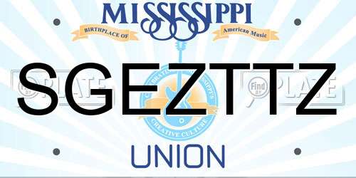 SGEZTTZ Mississippi License Plate