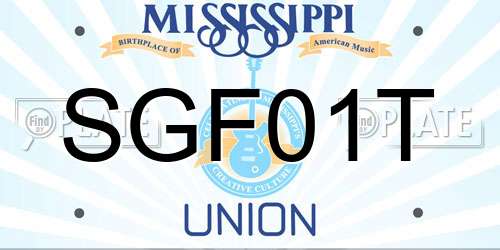 SGF01T Mississippi License Plate