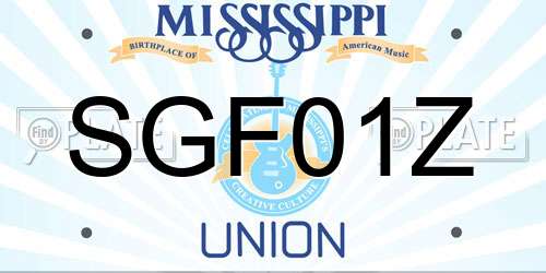 SGF01Z Mississippi License Plate