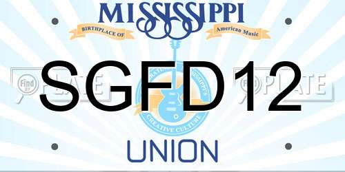 SGFD12 Mississippi License Plate