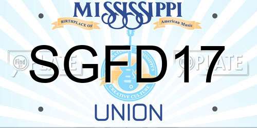 SGFD17 Mississippi License Plate