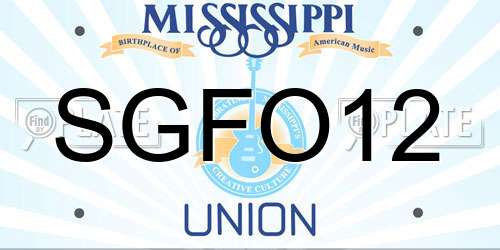 SGFO12 Mississippi License Plate