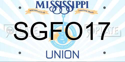 SGFO17 Mississippi License Plate