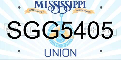 SGG5405 Mississippi License Plate