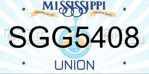 SGG5408 Mississippi License Plate