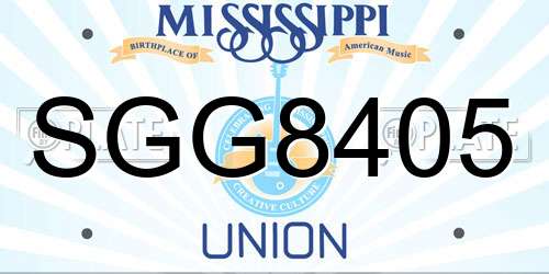 SGG8405 Mississippi License Plate