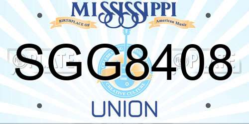 SGG8408 Mississippi License Plate