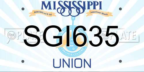 SGI635 Mississippi License Plate