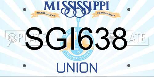 SGI638 Mississippi License Plate