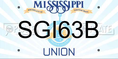 SGI63B Mississippi License Plate