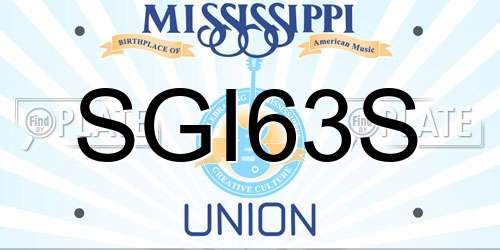 SGI63S Mississippi License Plate