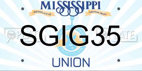 SGIG35 Mississippi License Plate
