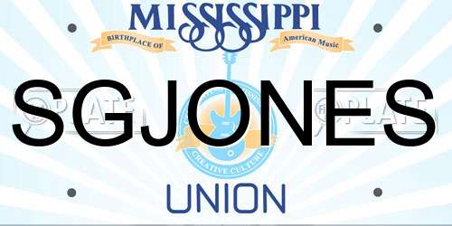 SGJONES Mississippi License Plate