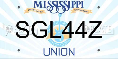 SGL44Z Mississippi License Plate