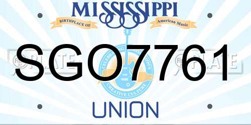 SGO7761 Mississippi License Plate