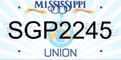 SGP2245 Mississippi License Plate