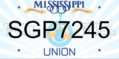 SGP7245 Mississippi License Plate