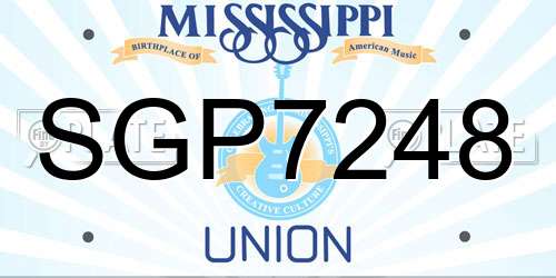 SGP7248 Mississippi License Plate