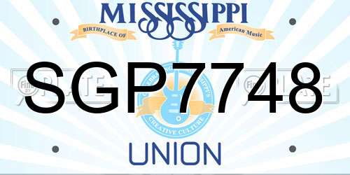 SGP7748 Mississippi License Plate