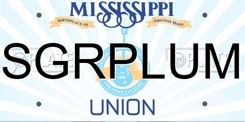 SGRPLUM Mississippi License Plate
