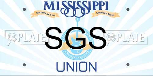 SGS Mississippi License Plate