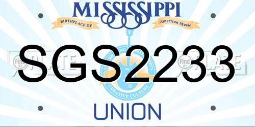 SGS2233 Mississippi License Plate
