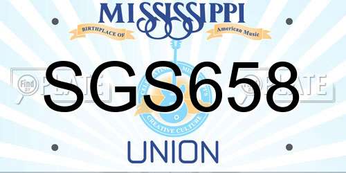 SGS658 Mississippi License Plate