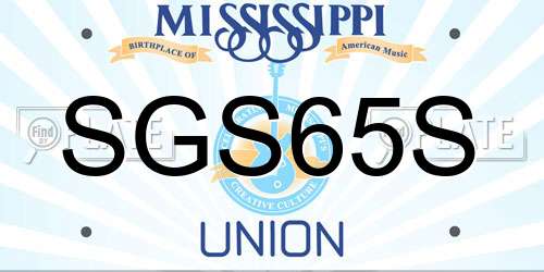 SGS65S Mississippi License Plate