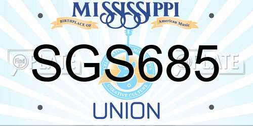 SGS685 Mississippi License Plate