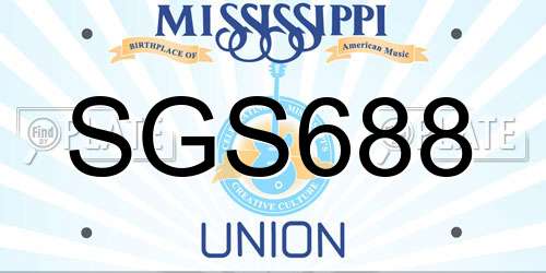 SGS688 Mississippi License Plate