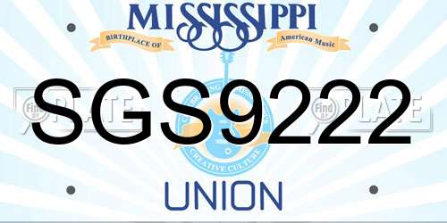 SGS9222 Mississippi License Plate